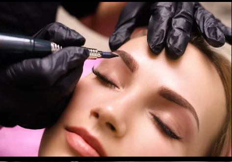 Beautiful natural permanent makeup — powder brows and lip blush by Vero Beach permanent makeup artist